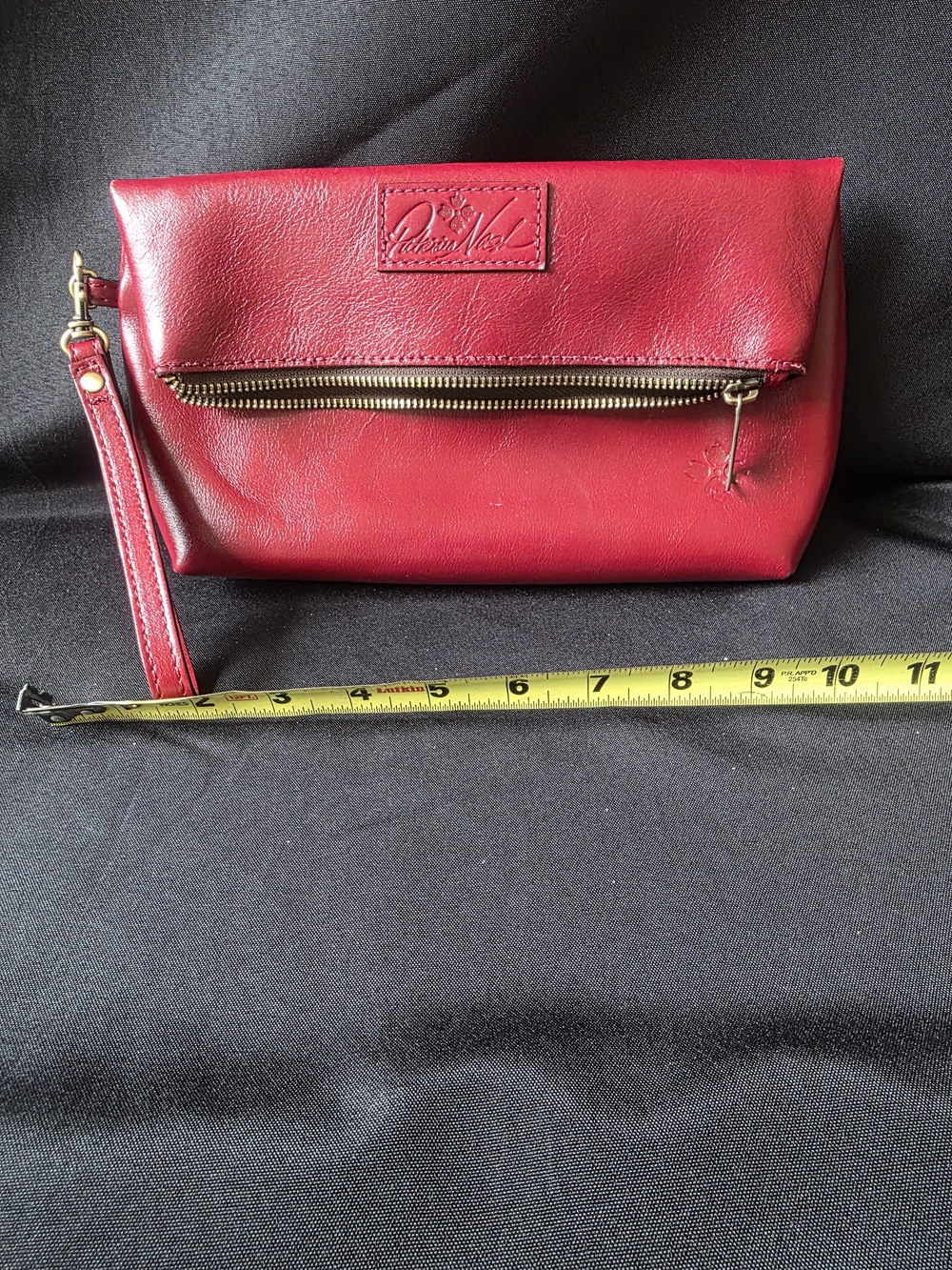 Red Leather Wristlet Clutch by Patricia Nash